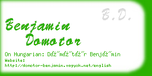 benjamin domotor business card